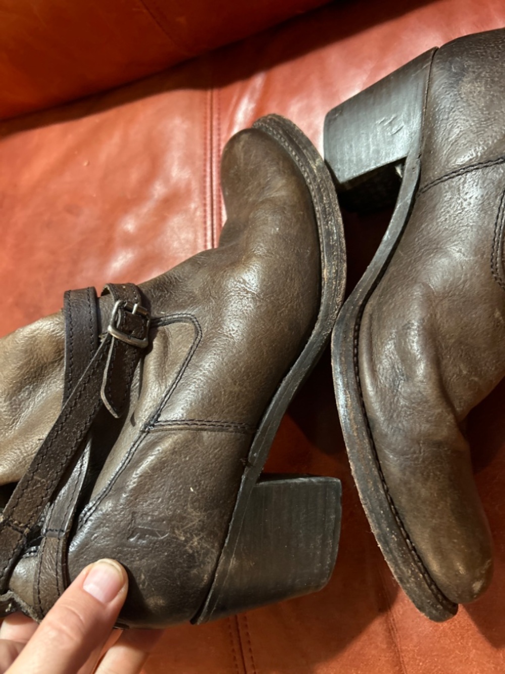 Frye Brown Leather Boot women size 8 - Picture 4 of 5